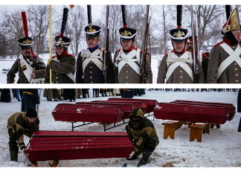 Des grognards napoléoniens et des soldats du tsar inhumés avec les honneurs en Russie
