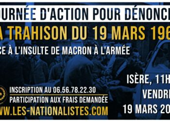Contre la trahison du 19 mars 1962 et l’insulte de Macron à l’armée – Isère – 19 mars 2021